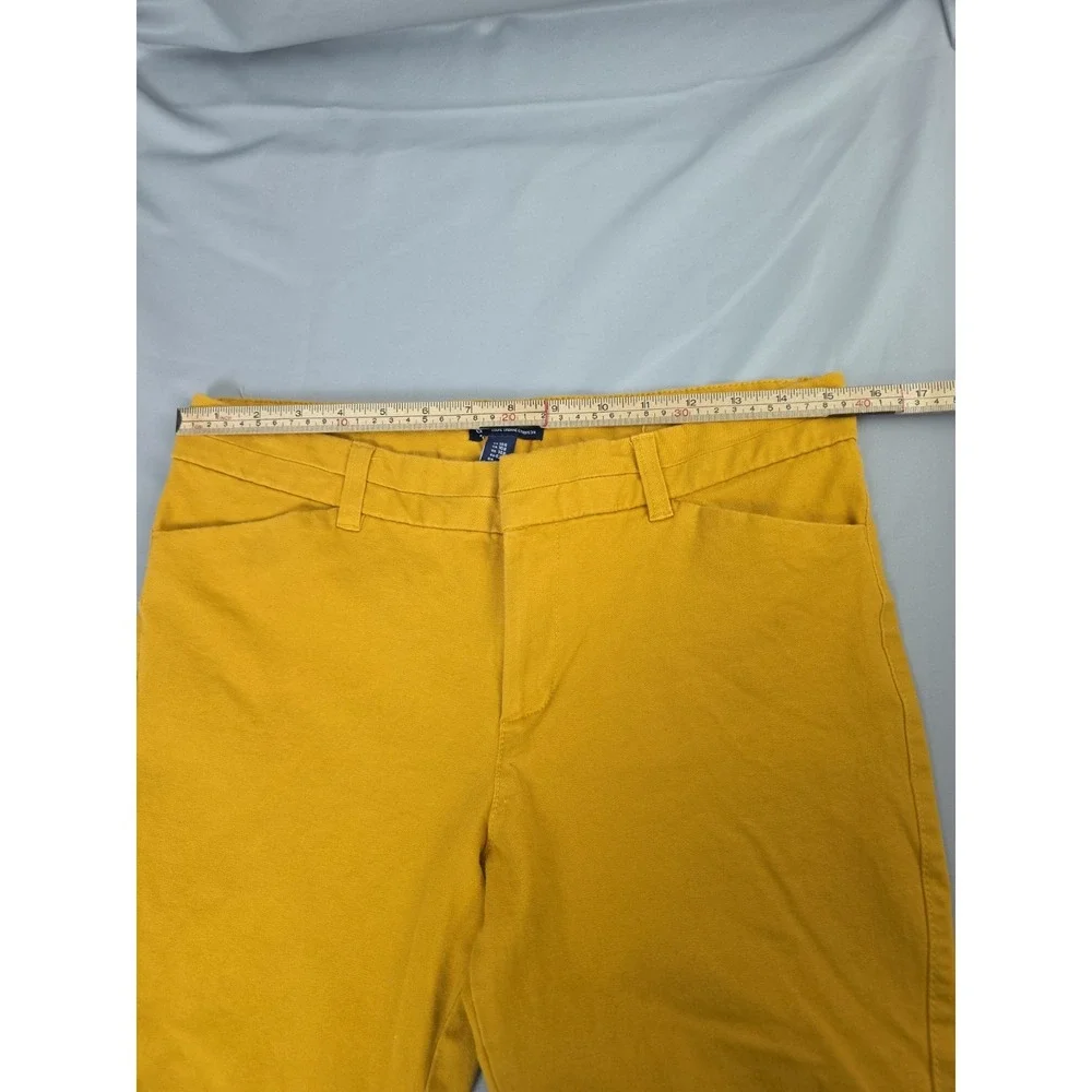 GAP Slim Crop Pants Womens Size 10 Regular Dark Mustard Yellow Two Way Stretch